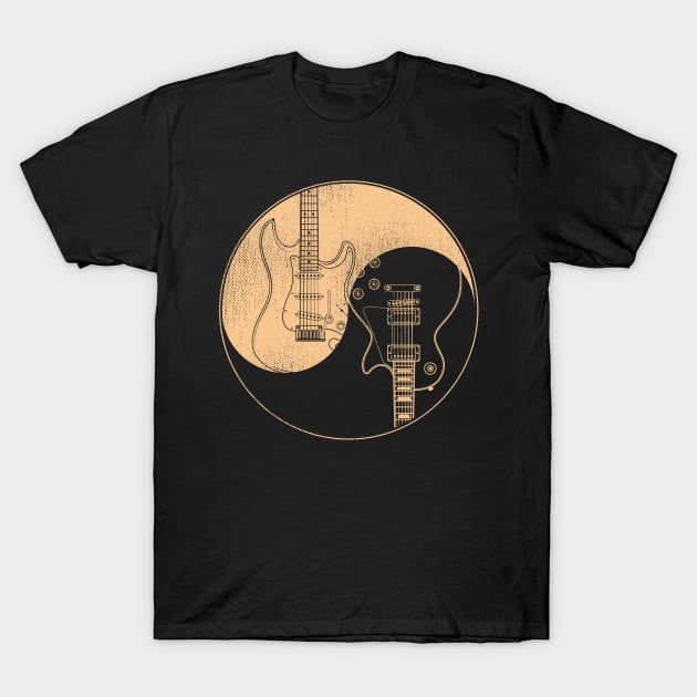 Guitars Yin Yang Funny Electric Guitarist's Gift GAS G.A.S. T-Shirt by Lunomerchedes